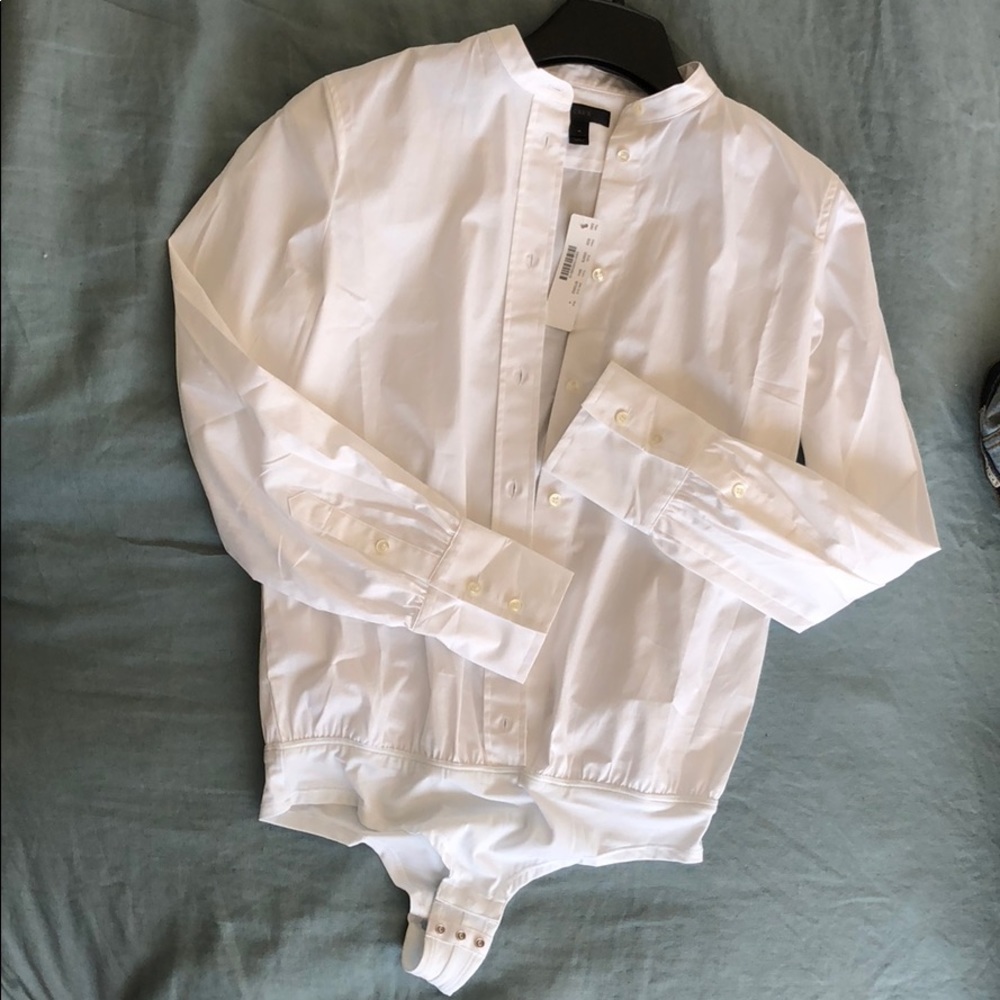 J. Crew white button up body suit
